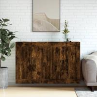Hangkasten 2 st bewerkt hout gerookt eikenkleurig