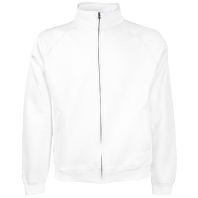 Fruit of the Loom premium sweat jacket/vest - wit - katoen/polyester