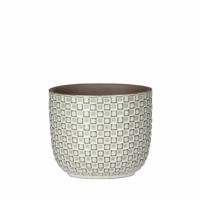 Mica Decorations Plantenpot - wit - keramiek - D11xH9 cm - bloempot