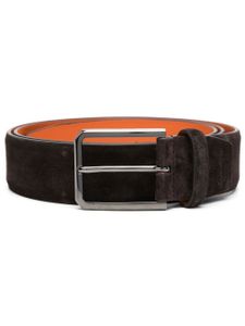 Santoni ceinture en daim à boucle carrée - Marron