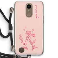 Giving Flowers: LG K10 (2017) Transparant Hoesje met koord