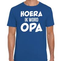 Cadeau T-shirt Opa - Hoera ik word OPA - blauw - cadeau grootvader