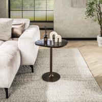 LifestyleFurn Organische Bijzettafel 'Cassidi' Glas, 50 x 42cm, kleur Koper Antiek