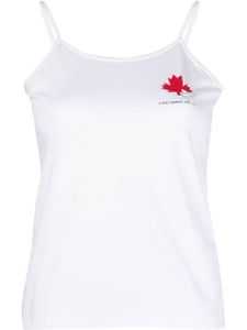 DSQUARED2 débardeur à logo Maple Leaf imprimé - Blanc