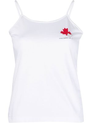 DSQUARED2 débardeur à logo Maple Leaf imprimé - Blanc