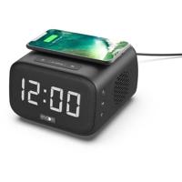 Speaker oplader wekker - EVOOM - EV304618 - Zwart met draadloos opladen en geïntegreerde speaker
