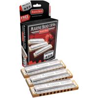 Hohner Marine Band Classic C/G/A Pro Pack majeur set van 3 diatonische mondharmonica's - thumbnail