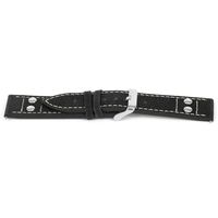 Horlogeband Universeel G167 Leder/Textiel Zwart 20mm - thumbnail