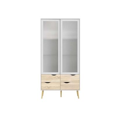 Leen Bakker - Buffetkast Delta - /eiken - 200,1x98,7x39,1 Cm - Spaanplaat - Wit - 39.1x98.7x200.1 Cm