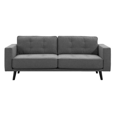 Leen Bakker - Bank Charly 3-zits - Stof - Grijs - 90x208x87 Cm