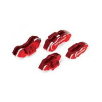 Brake calipers, 6061-T6 aluminum (red-anodized), front (2)/ rear (2) (TRX-8367R) - thumbnail