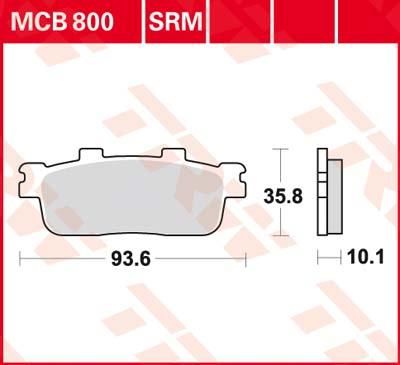 TRW Remblokken, en remschoenen voor de moto, MCB800SRM Sinter maxi scooter