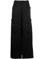 TOM FORD pantalon en lin Lustrous à poches cargo - Noir - thumbnail