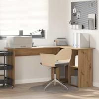 Bureau artisanaal eikenkleurig 142 x 102 x 73 cm Bewerkt hout