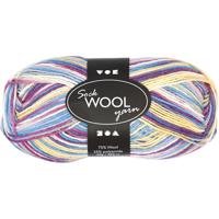 Creativ Company Sokkengaren, l: 200 m, paars/roze harmonie, 50 gr/ 1 bol