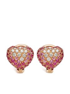 LEO PIZZO boucles d'oreilles Amore en or rose 18ct ornées de saphirs et diamants