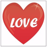 10 liefdes stickers met hart / love 10,5 cm