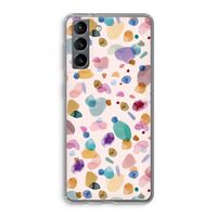 Terrazzo Memphis Pink: Samsung Galaxy S21 Transparant Hoesje