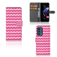 Motorola Edge 20 Pro Telefoon Hoesje Waves Pink - thumbnail