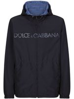 Dolce & Gabbana parka réversible à logo imprimé - Bleu