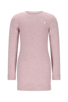 Le Chic winter jurk meisjes - roze - Saknita - gebreid