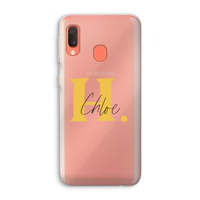 Amber Script: Samsung Galaxy A20e Transparant Hoesje