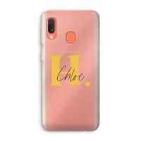 Amber Script: Samsung Galaxy A20e Transparant Hoesje