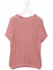 Brunello Cucinelli Kids pull en maille nervurée - Rose