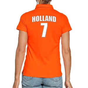Oranje supporter poloshirt met rugnummer 7 - Holland / Nederland fan shirt voor dames