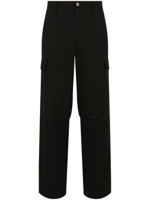 Dolce & Gabbana pantalon droit en coton à poches cargo - Noir