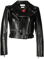 Alexander McQueen veste crop en cuir - Noir