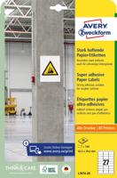 Avery sterk klevende papieren etiketten, ft 63,5 x 29,6 mm, pak van 540 etiketten
