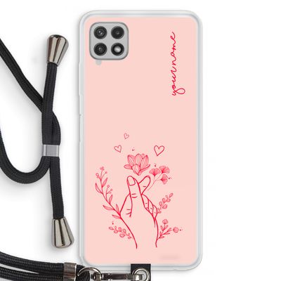 Giving Flowers: Samsung Galaxy A22 4G Transparant Hoesje met koord