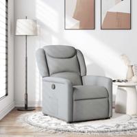 Fauteuil verstelbaar stof lichtgrijs