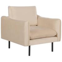 Beliani - VINTERBRO - Fauteuil - Beige - Fluweel - thumbnail