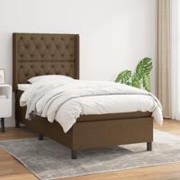 Boxspring met matras stof donkerbruin 80x200 cm
