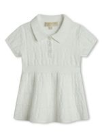 Michael Kors Kids robe-polo en maille à logo intarsia - Blanc