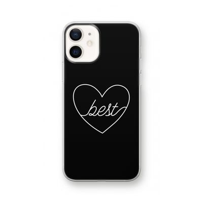 Best heart black: iPhone 12 Transparant Hoesje
