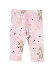 Roberto Cavalli Junior legging en coton à imprimé graphique - Rose