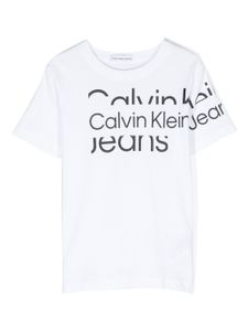 Calvin Klein Kids t-shirt en coton à logo imprimé - Blanc