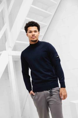 Quotrell Cannes Knitted Sweater Heren Donkerblauw - Maat S - Kleur: Donkerblauw | Soccerfanshop