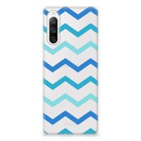 Sony Xperia 10 IV | TPU bumper | Zigzag Blauw