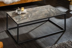 Design salontafel SYMBIOSE 100cm marmer taupe keramiek gemaakt in Italie - 6540672