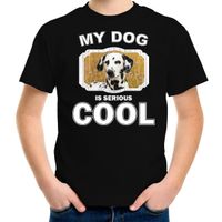 Honden liefhebber shirt Dalmatier my dog is serious cool zwart voor kinderen - thumbnail