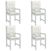 VidaXL Stoelkussens 4 st lage rug 100x50x4 cm stof gemêleerd crème