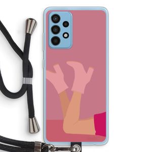 Pink boots: Samsung Galaxy A52 Transparant Hoesje met koord