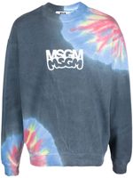 MSGM sweat tie-dye à logo imprimé - Bleu