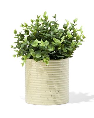 051 Bloempot ⌀13x13.4cm Keramiek Strepen Bruin (bruin)