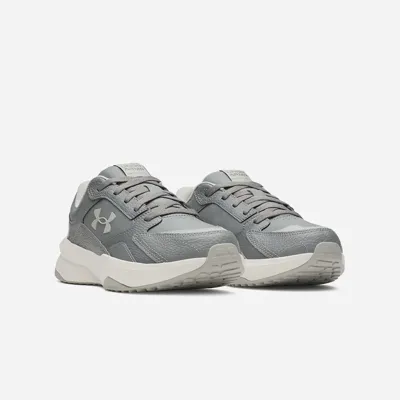 Under Armour Edge Leren Sneakers Donkergrijs/Lichtgrijs - Maat 41 - Kleur: DonkergrijsLichtgrijs | Soccerfanshop