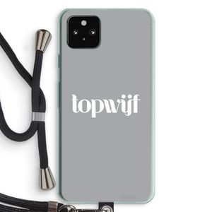 Topwijf Grijs Wit: Pixel 5a 5G Transparant Hoesje met koord